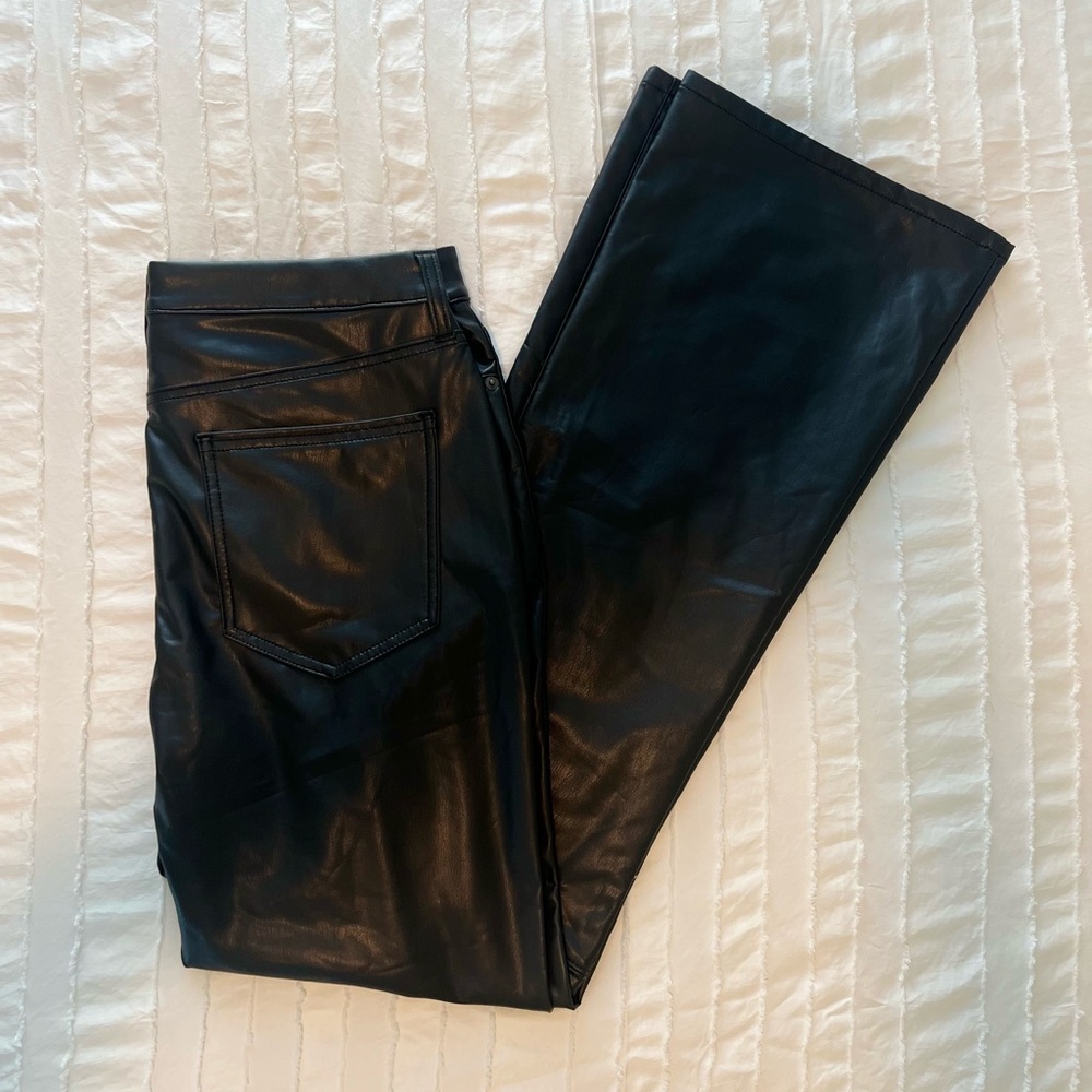 Banana Republic Faux Leather Boot cut Black Women’s Jeans - Picture 2 of 11
